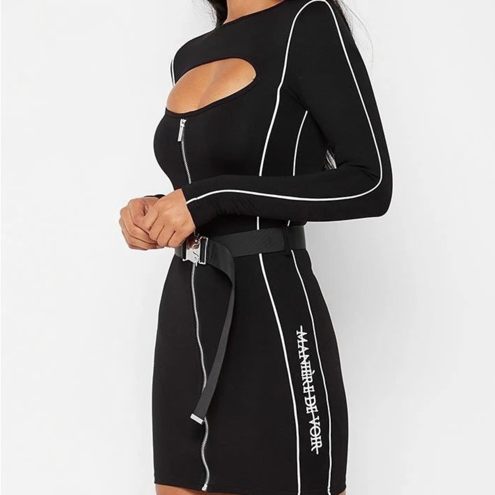 🖤MANIERE DE VOIR BELTED MINI DRESS IN BLACK